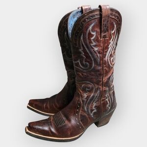 Ariat Dark Brown Embroidered Heeled Boots